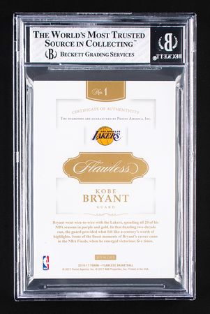 Lot #978 2016-17 Panini Flawless Triple Diamond Kobe Bryant (5/5) BGS NEAR MINT+ 7.5 Basketball Card - Image 2