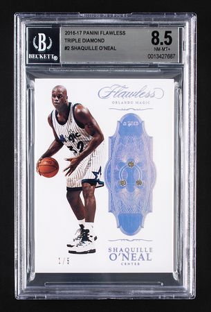 Lot #979 2016-17 Panini Flawless Triple Diamond Shaquille O'Neal (1/5) BGS NM-MT+ 8.5 Basketball Card - Image 1