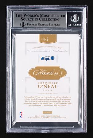 Lot #979 2016-17 Panini Flawless Triple Diamond Shaquille O'Neal (1/5) BGS NM-MT+ 8.5 Basketball Card - Image 2