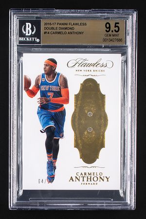 Lot #974 2016-17 Panini Flawless Double Diamond Carmelo Anthony (4/10) BGS GEM MINT 9.5 Basketball Card - Image 1