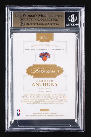 Lot #974 2016-17 Panini Flawless Double Diamond Carmelo Anthony (4/10) BGS GEM MINT 9.5 Basketball Card - Image 2