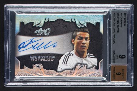 Lot #1055 2017 Leaf Q Spectrum Silver Cristiano Ronaldo Autograph (3/5) BGS MINT 9/9 Soccer Card - Image 1