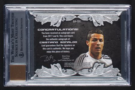Lot #1055 2017 Leaf Q Spectrum Silver Cristiano Ronaldo Autograph (3/5) BGS MINT 9/9 Soccer Card - Image 2