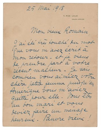 Lot #338 Roland Garros Autograph Letter Signed - Image 1