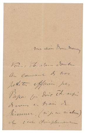 Lot #393 Henri de Toulouse-Lautrec: Sick with the flu, Lautrec writes his grandmother in early 1890: 