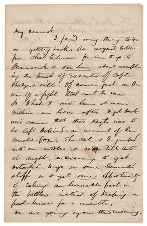 Lot #264 Joshua Lawrence Chamberlain: Rare wartime handwritten letter from the hero of Little Round Top: 