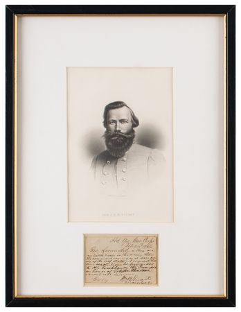 Lot #265 J. E. B. Stuart: Less than three months before his death, Stuart forwards a message to 
