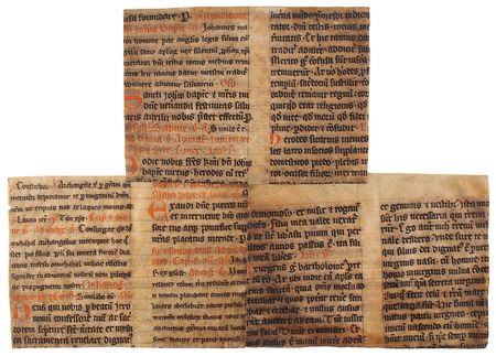 Lot #204 Religion (3) 14th Century Mediæval Breviary Leaves - Image 1