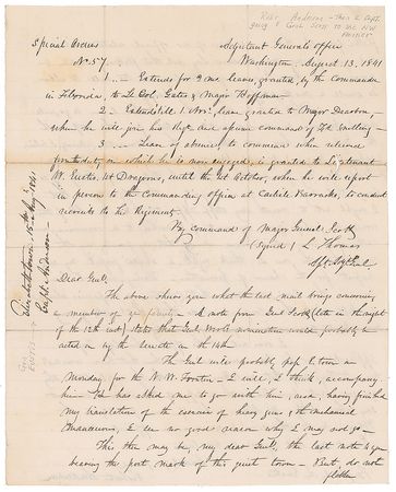 Lot #263 Robert Anderson Autograph Letter Signed - Image 1
