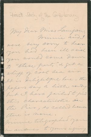Lot #286 Varina Davis Autograph Letter Signed - Image 2