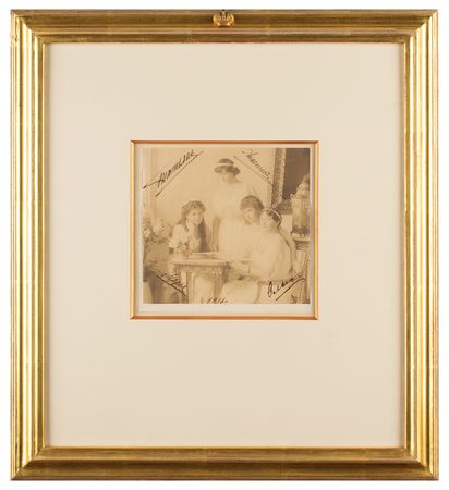 Lot #48 Romanov Grand Duchesses Signed Photograph: Remarkable Russian royal portrait signed by Olga, Tatiana, Maria, and Anastasia - Image 2