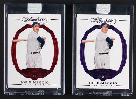 Lot #954 2017 Panini Flawless Joe DiMaggio Diamond (/5) and Ruby (/15) Baseball Cards - Image 1