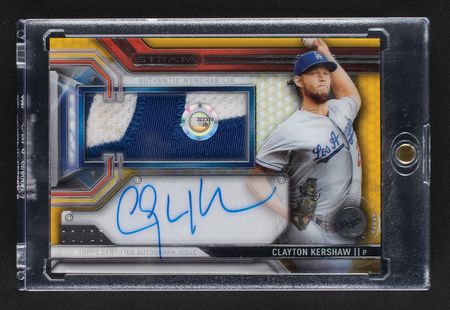 Lot #874 2016 Topps Strata Clayton Kershaw Autograph/Patch (8/25) Baseball Card - Image 1