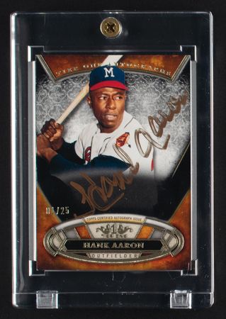 Lot #865 2015 Topps Tier One Hank Aaron Autograph (1/25) - Image 1