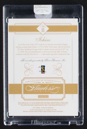 Lot #896 2017 Panini Flawless Ichiro Suzuki Emerald (4/5) - Image 2