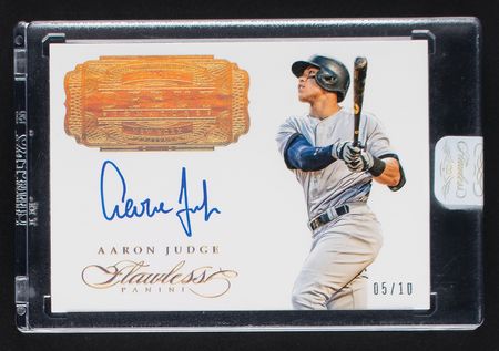 Lot #891 2017 Panini Flawless Debut Signatures Aaron Judge Autograph (5/10) - Image 1