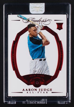 Lot #884 2017 Panini Flawless Aaron Judge Ruby (4/15) - Image 1