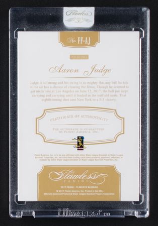 Lot #894 2017 Panini Flawless Finishes Ruby Aaron Judge Autograph (5/20) - Image 2