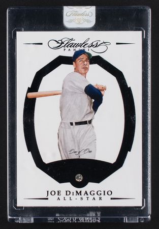 Lot #889 2017 Panini Flawless Black Joe DiMaggio Diamond (1/1) Baseball Card - Image 1