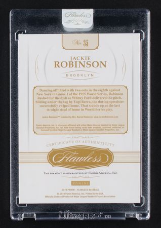 Lot #913 2018 Panini Flawless Black Jackie Robinson Diamond (1/1) - Image 2