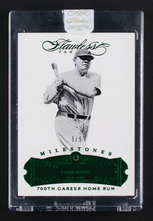 Lot #885 2017 Panini Flawless Babe Ruth Emerald (5/5) Baseball Card - Image 1