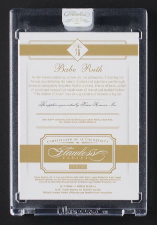 Lot #887 2017 Panini Flawless Babe Ruth Sapphire (3/10) - Image 2