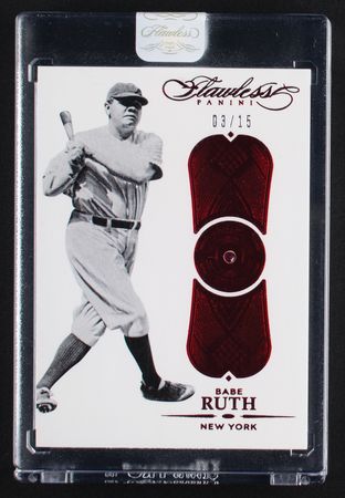 Lot #886 2017 Panini Flawless Babe Ruth Ruby (3/15) - Image 1
