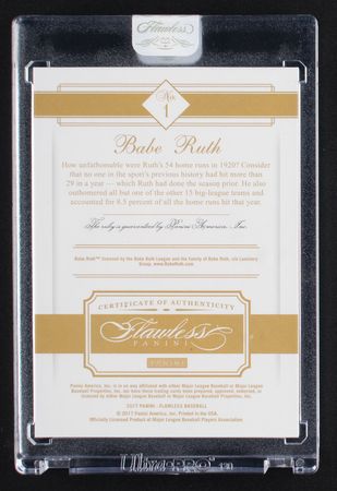 Lot #886 2017 Panini Flawless Babe Ruth Ruby (3/15) - Image 2