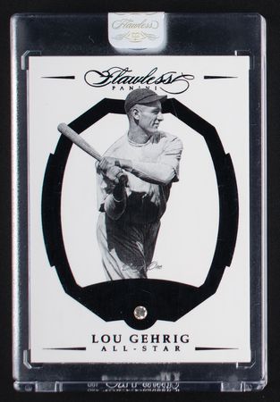 Lot #890 2017 Panini Flawless Black Lou Gehrig Diamond (1/1) - Image 1