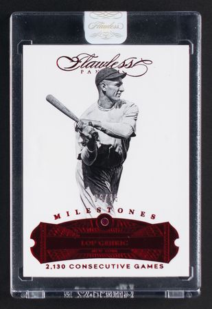 Lot #898 2017 Panini Flawless Lou Gehrig Ruby (4/15) - Image 1