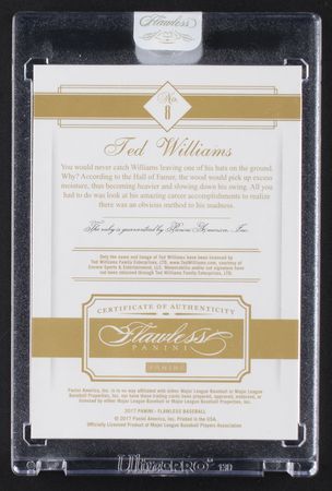 Lot #903 2017 Panini Flawless Ted Williams Ruby (9/15) - Image 2