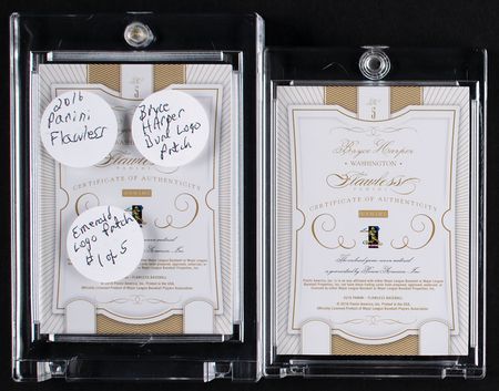 Lot #952 2016 Panini Flawless (2) Emerald Bryce Harper Dual Patch Cards (1/5 and 5/5) - Image 2