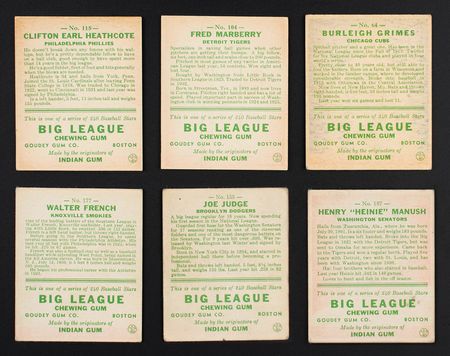 Lot #932 1933 Goudey Baseball Card Lot of (33) with Grimes and Manush Baseball Cards - Image 2