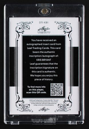 Lot #853 2013 Leaf Trinity Kris Bryant Autograph (6/10) - Image 2