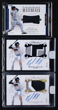 Lot #957 Miguel Andujar (4) Autograph/Patch Cards Baseball Cards - Image 1