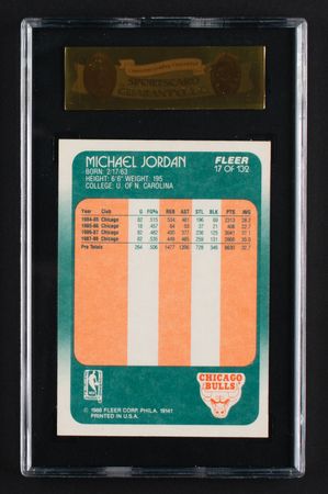 Lot #964 1988-89 Fleer #17 Michael Jordan SGC NM-MT 88 Basketball Card - Image 2