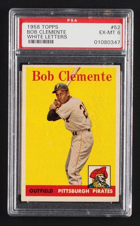 Lot #845 1958 Topps #52 Roberto Clemente (White Letters) PSA EX-MT 6 Baseball Card - Image 1