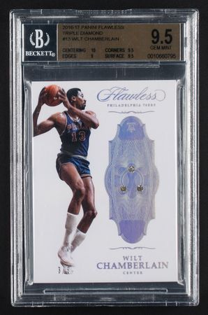 Lot #980 2016-17 Panini Flawless Triple Diamond Wilt Chamberlain (3/5) BGS GEM MINT 9.5 - Image 1