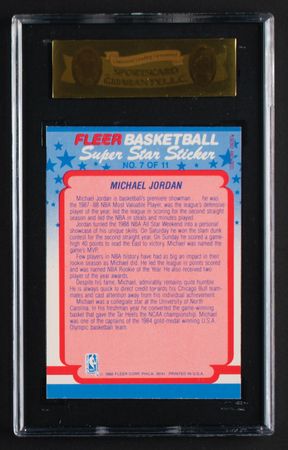 Lot #965 1988-89 Fleer Sticker #7 Michael Jordan SGC NM-MT 88 Basketball Card - Image 2