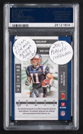 Lot #999 2009 Playoff Contenders Rookie Ticket Julian Edelman Autograph PSA GEM MINT 10 - Image 2