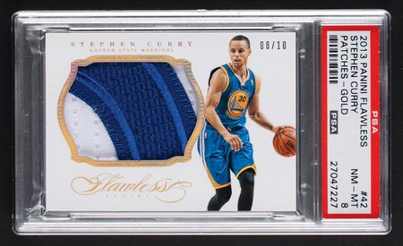 Lot #969 2013 Panini Flawless Gold Stephen Curry Patch (8/10) PSA NM-MT 8 Basketball Card - Image 1