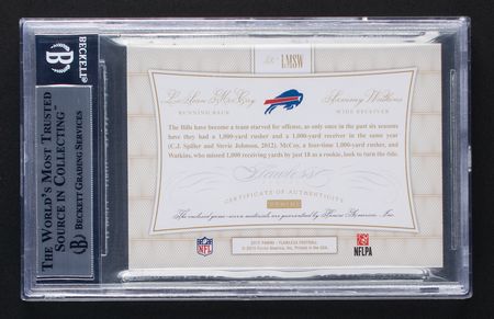 Lot #1015 2015 Panini Flawless Teammates Patches Gold LeSean McCoy/Sammy Watkins Patches (8/10) BGS MINT 9 - Image 2
