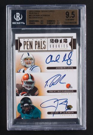 Lot #1002 2012 Panini Pen Pals Luck/Richardson/Blackmon Autograph BGS GEM MINT 9.5/10 - Image 1