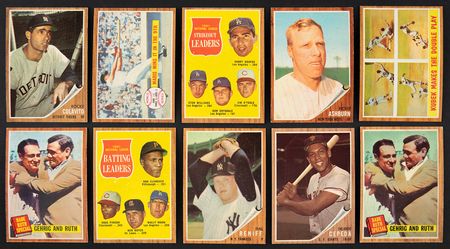 Lot #943 1962 Topps Baseball High-Grade Near Set