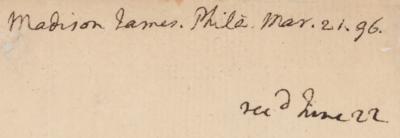 Lot #7007 James Madison Autograph Letter Signed to Thomas Jefferson - Image 3