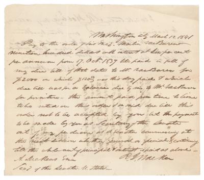 Lot #7020 Martin Van Buren Autograph Endorsement Signed - Image 1