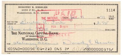 Lot #7112 Gerald Ford Signed Check - Image 1