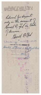 Lot #7111 Gerald Ford Signed Check - Image 1