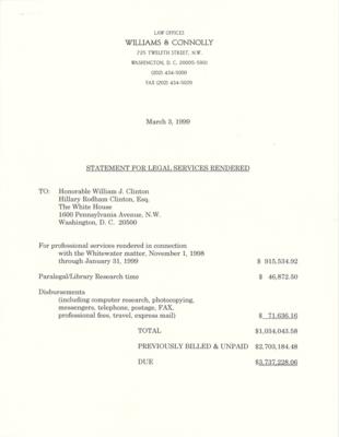 Lot #7120 Bill and Hillary Clinton Document Signed as President and First Lady - Image 2