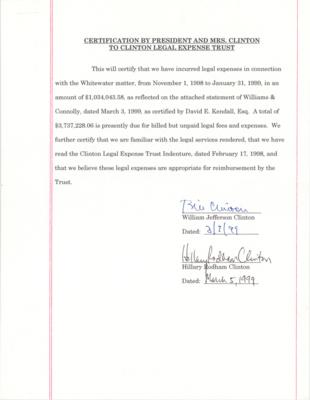 Lot #7120 Bill and Hillary Clinton Document Signed as President and First Lady - Image 3